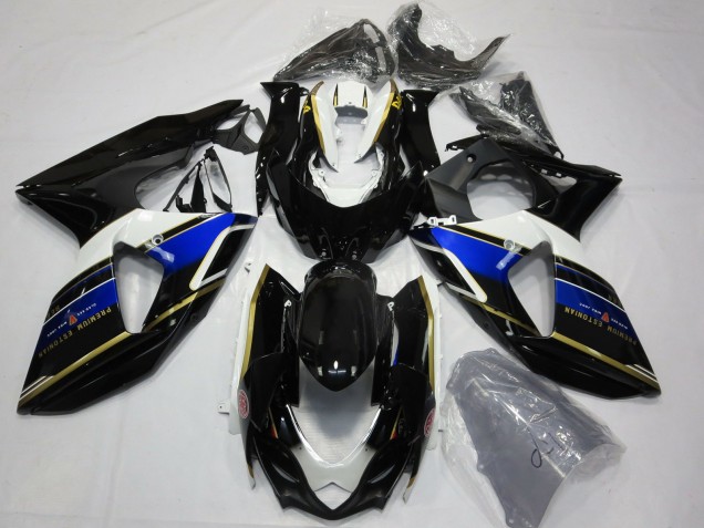 Blau Weiß Gold Schwarz 2009-2016 Suzuki GSXR 1000 Motorrad Verkleidung