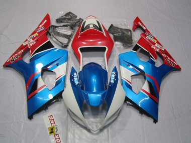 Rot Blau Weiß 2003-2004 Suzuki GSXR 1000 Motorrad Verkleidung