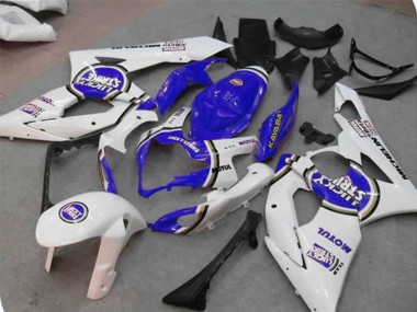 Weiß Blau Lucky Strike 2005-2006 Suzuki GSXR 1000 Motorrad Verkleidung