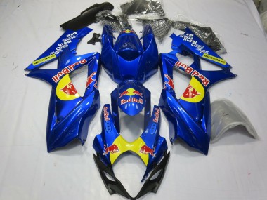Blau Gelb Red Bull 2007-2008 Suzuki GSXR 1000 Motorrad Verkleidung
