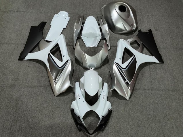 Weiß Silber Schwarz 2007-2008 Suzuki GSXR 1000 Motorrad Verkleidung