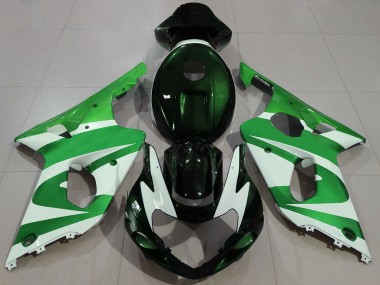 Grün Weiß Schwarz 2000-2002 Suzuki GSXR 1000 Motorrad Verkleidung