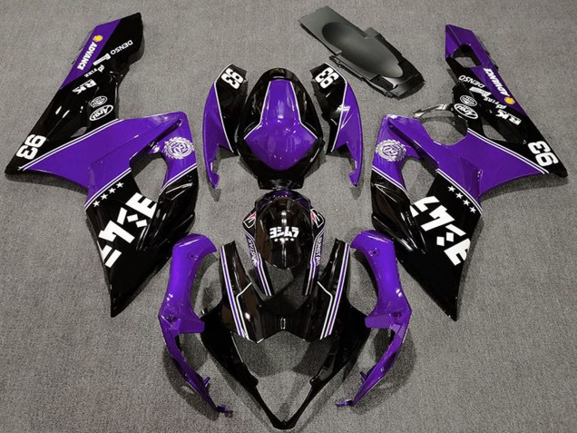 Lila Glänzendes Schwarz Weiß 2005-2006 Suzuki GSXR 1000 Motorrad Verkleidung