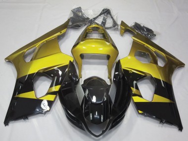Gelb Glänzendes Schwarz 2003-2004 Suzuki GSXR 1000 Motorrad Verkleidung