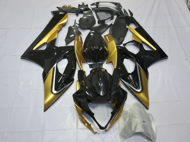 Gold Schwarz 2005-2006 Suzuki GSXR 1000 Motorrad Verkleidung