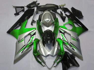 Grün Silber Schwarz 2005-2006 Suzuki GSXR 1000 Motorrad Verkleidung