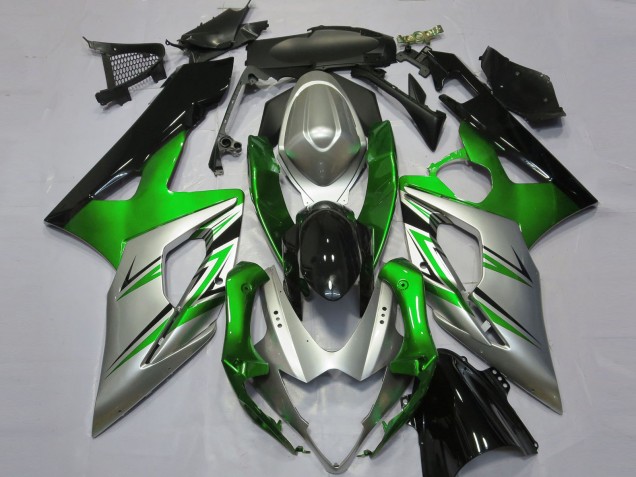 Grün Silber Schwarz 2005-2006 Suzuki GSXR 1000 Motorrad Verkleidung