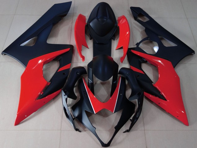 Matt Schwarz Rot 2005-2006 Suzuki GSXR 1000 Motorrad Verkleidung