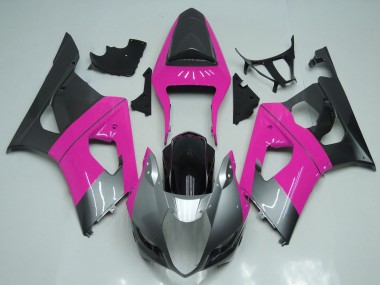 Rosa Silber Schwarz 2003-2004 Suzuki GSXR 1000 Motorrad Verkleidung