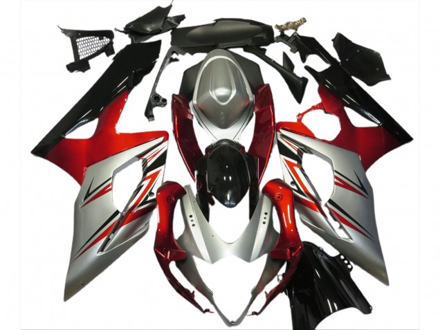 Rot Silber Schwarz 2005-2006 Suzuki GSXR 1000 Motorrad Verkleidung