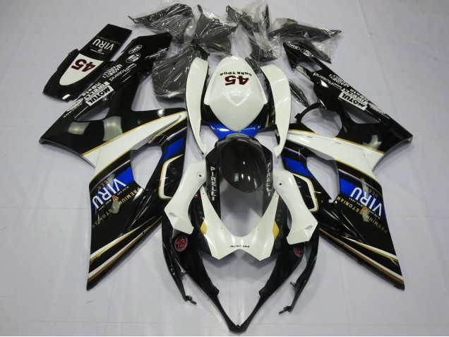 Weiß Blau Schwarz Gelb Viru 2005-2006 Suzuki GSXR 1000 Motorrad Verkleidung