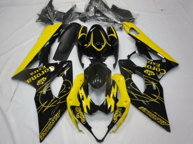 Gelb Schwarz Corona Alstare 2005-2006 Suzuki GSXR 1000 Motorrad Verkleidung