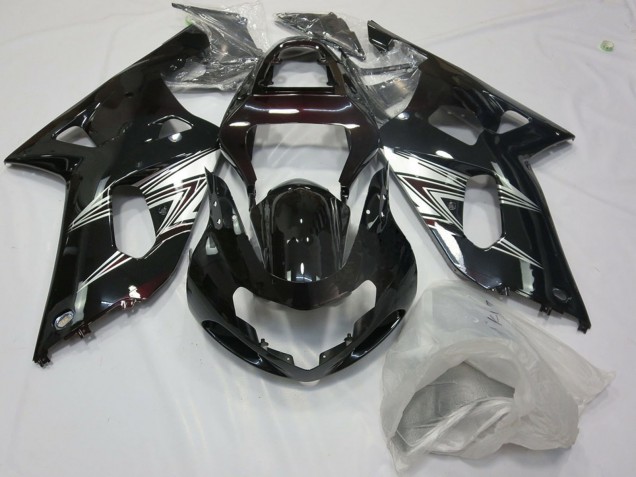 Glänzendes Schwarz Silber Weiß 2001-2003 Suzuki GSXR 600 / GSXR 750 Motorrad Verkleidung