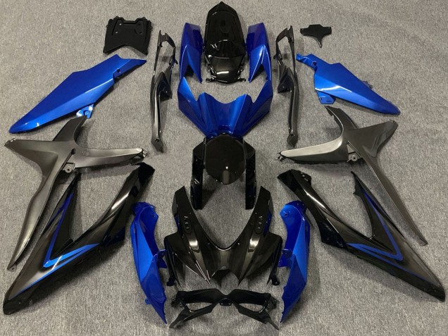 Blau Grau Glänzendes Schwarz 2008-2010 Suzuki GSXR 600 / GSXR 750 Motorrad Verkleidung