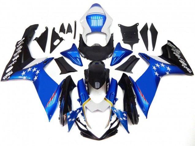 Blau Stil mit Rot Sterns 2011-2024 Suzuki GSXR 600 / GSXR 750 Motorrad Verkleidung