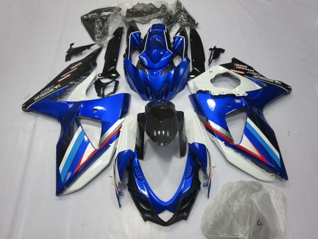 Blau Weiß Glänzendes Schwarz Rot 2008-2010 Suzuki GSXR 600 / GSXR 750 Motorrad Verkleidung