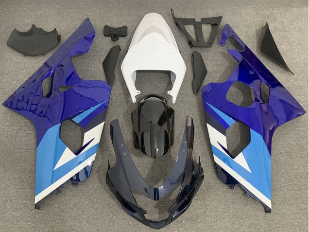 Weiß Blau Schwarz 2004-2005 Suzuki GSXR 600 / GSXR 750 Motorrad Verkleidung