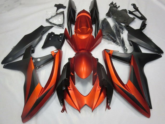 Burnt Orange Matt Schwarz 2008-2010 Suzuki GSXR 600 / GSXR 750 Motorrad Verkleidung