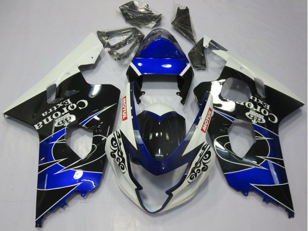 Weiß Blau Schwarz Corona Motul 2004-2005 Suzuki GSXR 600 / GSXR 750 Motorrad Verkleidung