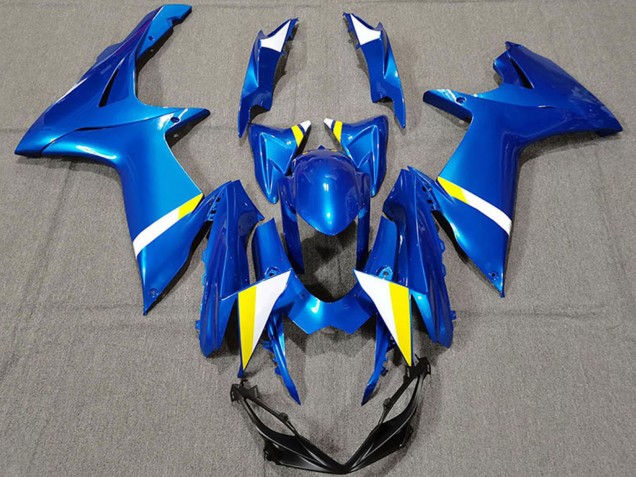 Blau Weiß Gelb 2011-2024 Suzuki GSXR 600 / GSXR 750 Motorrad Verkleidung