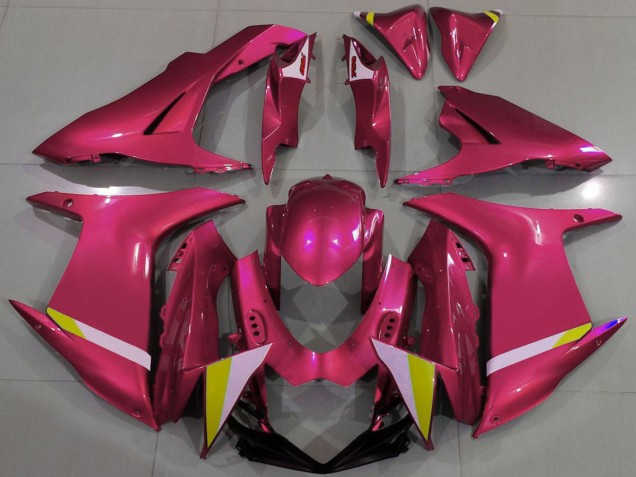 Rot Weiß Gelb 2011-2024 Suzuki GSXR 600 / GSXR 750 Motorrad Verkleidung