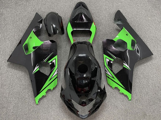Glänzendes Schwarz Grün 2004-2005 Suzuki GSXR 600 / GSXR 750 Motorrad Verkleidung