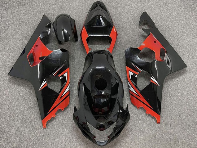 Glänzendes Schwarz Rot 2004-2005 Suzuki GSXR 600 / GSXR 750 Motorrad Verkleidung
