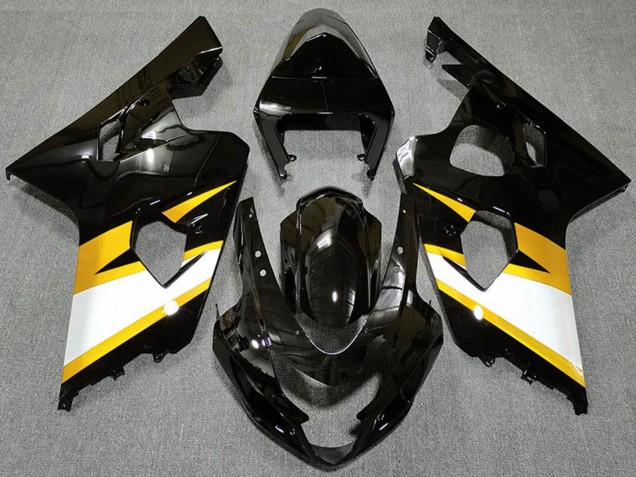 Glänzendes Schwarz Gelb Weiß 2004-2005 Suzuki GSXR 600 / GSXR 750 Motorrad Verkleidung