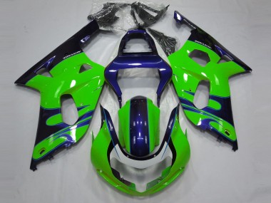Grün Blau Schwarz 2001-2003 Suzuki GSXR 600 / GSXR 750 Motorrad Verkleidung