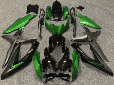 Grün Grau Glänzendes Schwarz 2008-2010 Suzuki GSXR 600 / GSXR 750 Motorrad Verkleidung