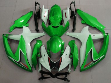 Weiß Grün Schwarz Rot 2008-2010 Suzuki GSXR 600 / GSXR 750 Motorrad Verkleidung