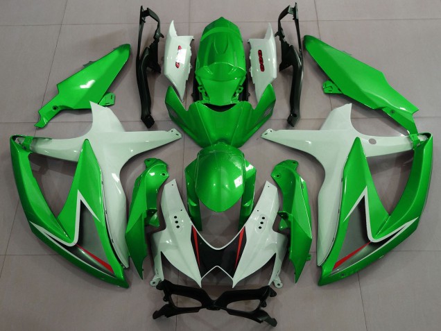 Weiß Grün Schwarz Rot 2008-2010 Suzuki GSXR 600 / GSXR 750 Motorrad Verkleidung