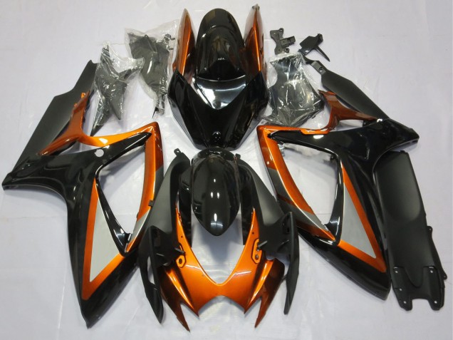 Orange Glänzendes Schwarz Matt Schwarz 2006-2007 Suzuki GSXR 600 / GSXR 750 Motorrad Verkleidung