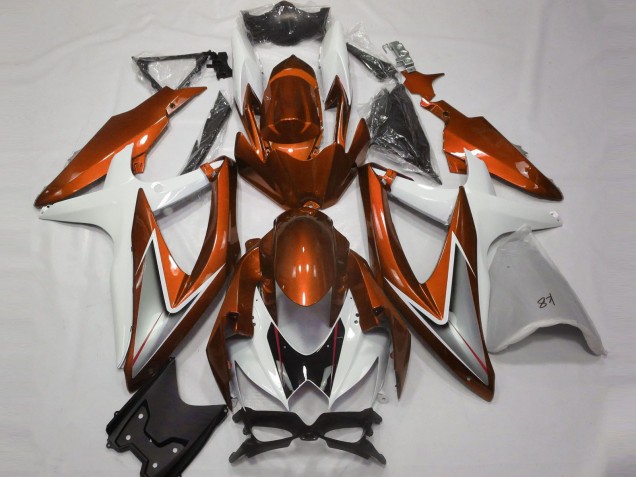 Weiß Orange Silber Schwarz 2008-2010 Suzuki GSXR 600 / GSXR 750 Motorrad Verkleidung