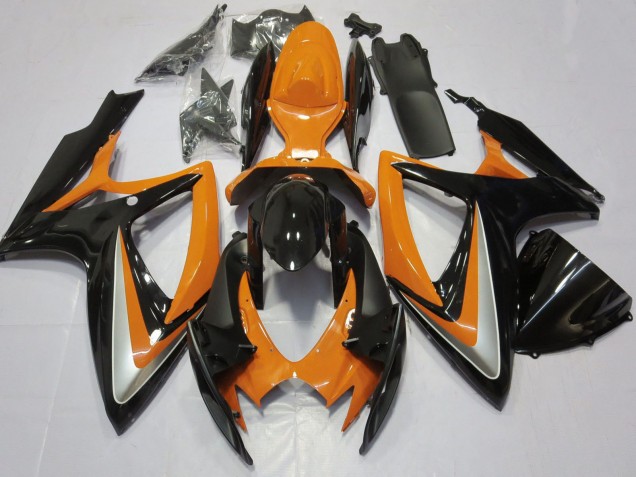 Orange Glänzendes Schwarz 2006-2007 Suzuki GSXR 600 / GSXR 750 Motorrad Verkleidung