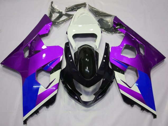 Weiß Lila Blau Glänzendes Schwarz 2004-2005 Suzuki GSXR 600 / GSXR 750 Motorrad Verkleidung
