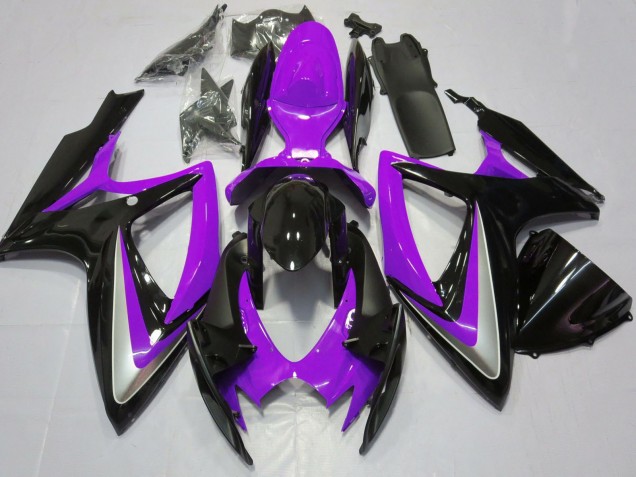 Lila Glänzendes Schwarz 2006-2007 Suzuki GSXR 600 / GSXR 750 Motorrad Verkleidung