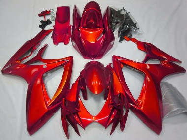 Glänzendes Rot Schlichtes 2006-2007 Suzuki GSXR 600 / GSXR 750 Motorrad Verkleidung