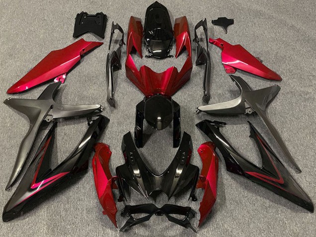 Rot Glänzendes Schwarz Matt Schwarz 2008-2010 Suzuki GSXR 600 / GSXR 750 Motorrad Verkleidung