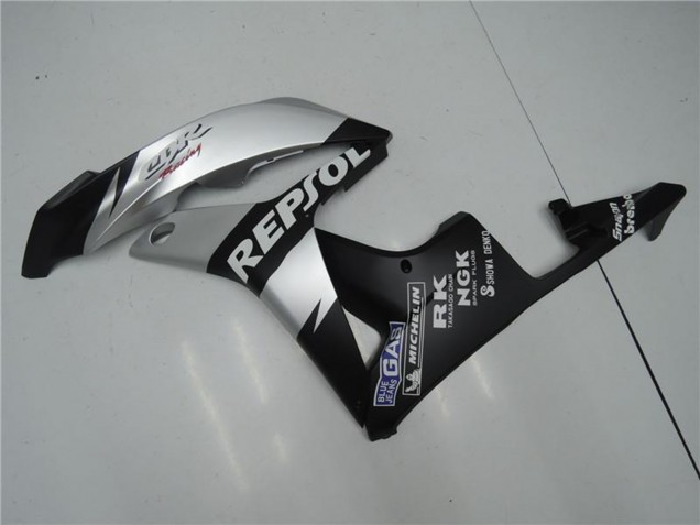 Matt Schwarz Silber Grau Repsol 2007-2008 Honda CBR600RR Motorrad Verkleidung