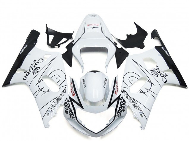 Weiß Schwarz Corona Alstare 2001-2003 Suzuki GSXR 600 / GSXR 750 Motorrad Verkleidung