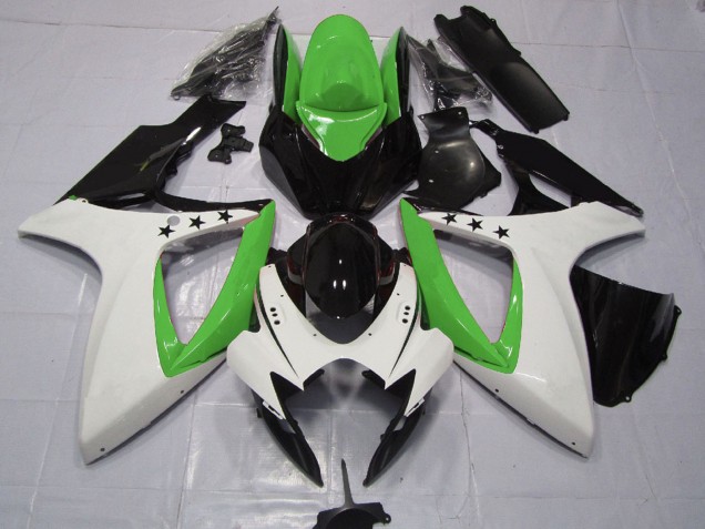 Grün Weiß Glänzendes Schwarz Stern 2006-2007 Suzuki GSXR 600 / GSXR 750 Motorrad Verkleidung