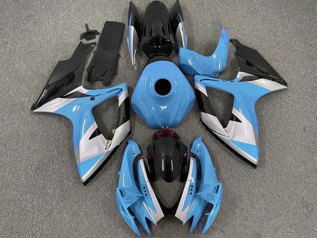 Hellblau Weiß Glänzendes Schwarz 2006-2007 Suzuki GSXR 600 / GSXR 750 Motorrad Verkleidung