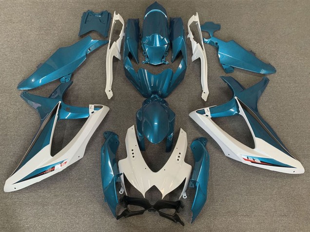 Weiß Hellblau OEM Stil 2008-2010 Suzuki GSXR 600 / GSXR 750 Motorrad Verkleidung