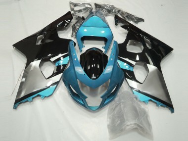 Hellblau Silber Glänzendes Schwarz 2004-2005 Suzuki GSXR 600 / GSXR 750 Motorrad Verkleidung