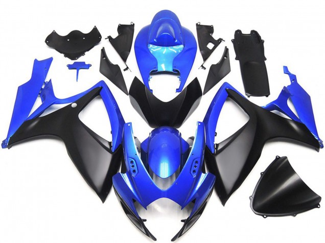 Blau Matt Schwarz Maßgeschneidert OEM Stil 2006-2007 Suzuki GSXR 600 / GSXR 750 Motorrad Verkleidung