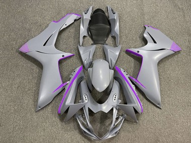 Matt Nardo Grau Lila Accents 2011-2024 Suzuki GSXR 600 / GSXR 750 Motorrad Verkleidung