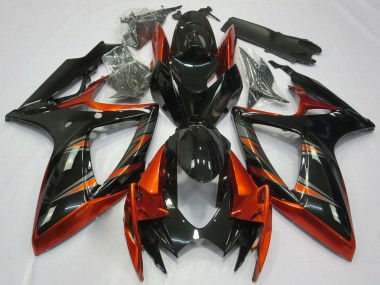Orange Glänzendes Schwarz 2006-2007 Suzuki GSXR 600 / GSXR 750 Motorrad Verkleidung