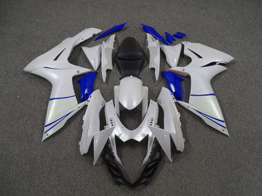 Perl Weiß und Dunkel Blau 2011-2024 Suzuki GSXR 600 / GSXR 750 Motorrad Verkleidung