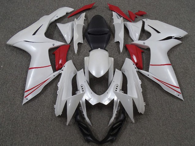 Perl Weiß und Rot 2011-2024 Suzuki GSXR 600 / GSXR 750 Motorrad Verkleidung
